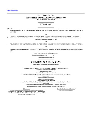 Vorschaubild Cemex 20-F Jahresbericht 
