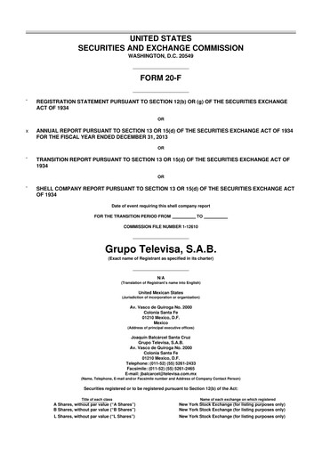 Thumbnail Televisa 20-F Annual Report 