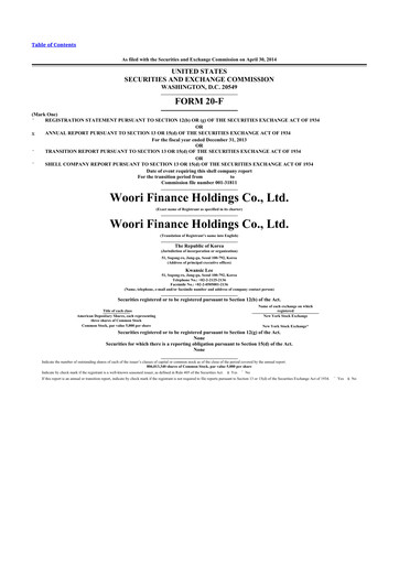 Thumbnail Woori Financial Group 20-F Annual Report 