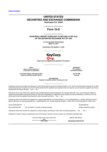 Thumbnail KeyCorp (KeyBank) 10-Q Quarterly Report FY2014 