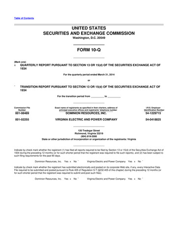 Vorschaubild Dominion Energy 10-Q Quartalsbericht  