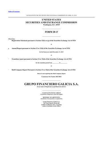 Thumbnail Galicia Financial Group 20-F Annual Report 