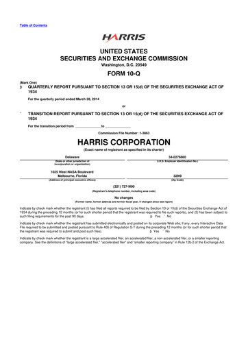 Thumbnail L3Harris Technologies 10-Q Quarterly Report FY2014 