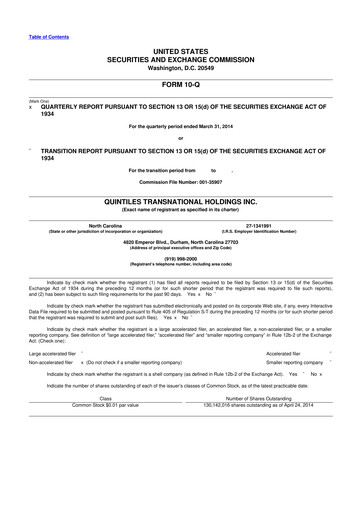 Vorschaubild IQVIA 10-Q Quartalsbericht 2014 