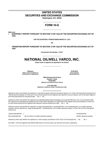 Thumbnail NOV 10-Q Quarterly Report FY2014 