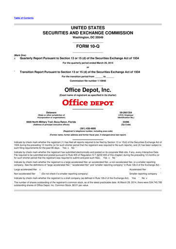 Thumbnail The ODP Corporation
 10-Q Quarterly Report FY2014 