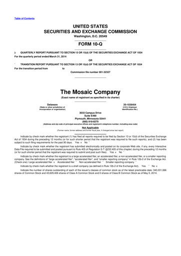 Thumbnail The Mosaic Company 10-Q Quarterly Report FY2014 