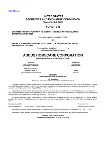 Thumbnail 
Addus HomeCare 10-Q Quarterly Report FY2014 