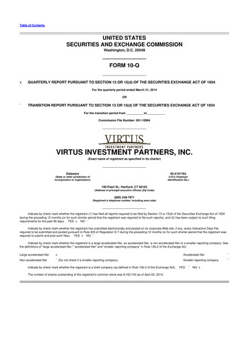 Thumbnail Virtus Investment Partners 10-Q Quarterly Report FY2014 