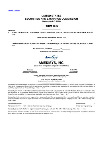 Thumbnail Amedisys 10-Q Quarterly Report FY 