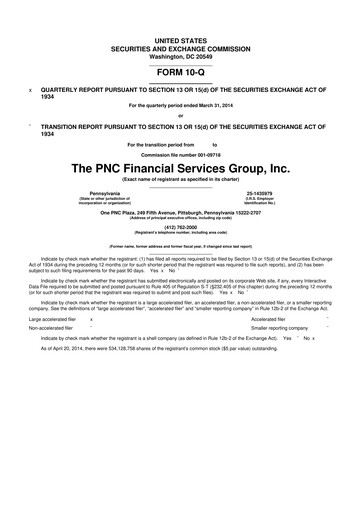 Thumbnail PNC Financial Services 10-Q Quarterly Report FY2014 