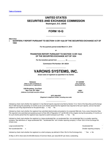 Thumbnail Varonis Systems 10-Q Quarterly Report FY2014 