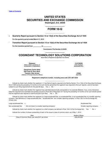 Thumbnail Cognizant Technology Solutions  10-Q Quarterly Report FY2014 