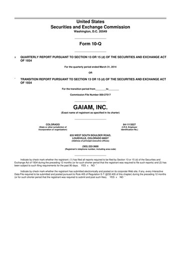 Thumbnail Gaia 10-Q Quarterly Report FY 