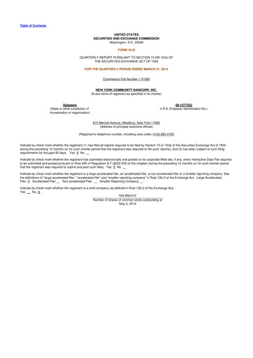 Thumbnail Flagstar Bank 10-Q Quarterly Report FY2014 