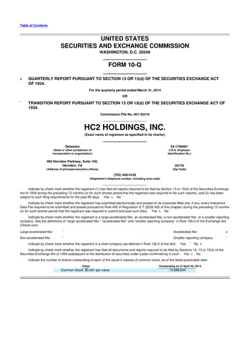 Thumbnail INNOVATE Corp. 10-Q Quarterly Report FY2014 