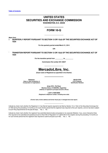 Vorschaubild MercadoLibre 10-Q Quartalsbericht 2014 