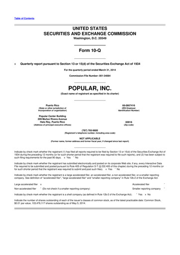 Thumbnail Popular, Inc. (Banco Popular de Puerto Rico) 10-Q Quarterly Report FY2014 
