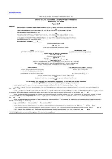 Thumbnail POSCO 20-F Annual Report 