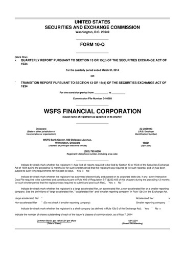 Miniature WSFS Financial 10-Q Rapport trimestriel  