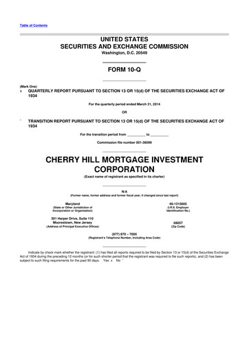Thumbnail Cherry Hill Mortgage Investment 10-Q Quarterly Report FY2014 