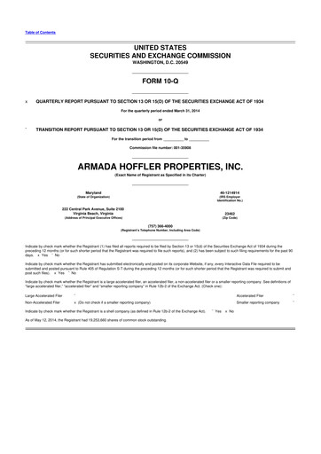 Vorschaubild Armada Hoffler Properties
 10-Q Quartalsbericht  