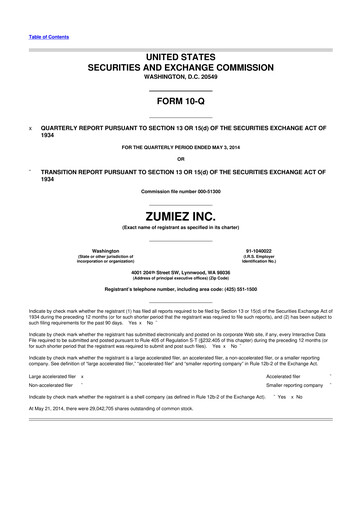 Thumbnail Zumiez 10-Q Quarterly Report FY2014 