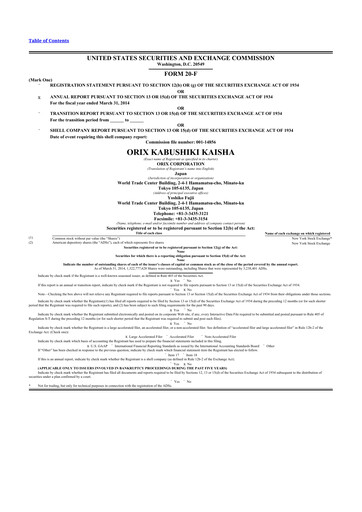 Thumbnail ORIX
 20-F Annual Report 2013