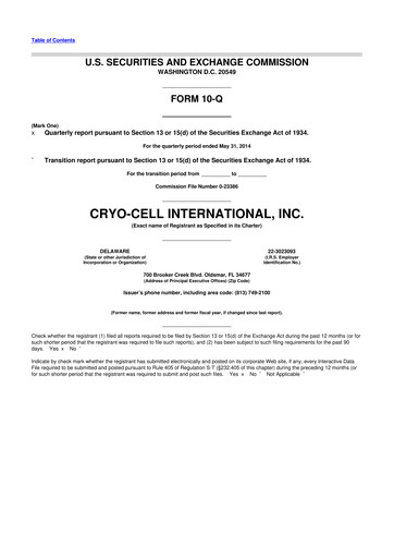 Thumbnail Cryo-Cell International 10-Q Quarterly Report FY2014 