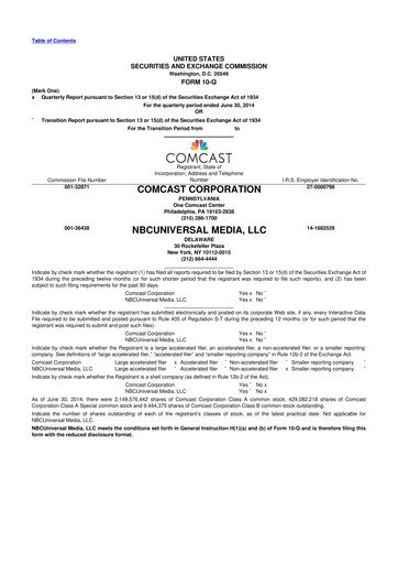 Vorschaubild Comcast 10-Q Quartalsbericht 2014 