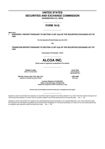Thumbnail Howmet Aerospace
 10-Q Quarterly Report FY2014 
