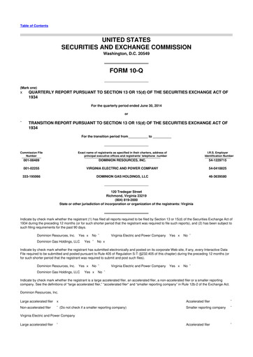 Vorschaubild Dominion Energy 10-Q Quartalsbericht  