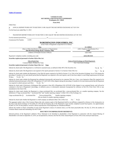 Thumbnail Worthington Enterprises 10-K Annual Report 2014