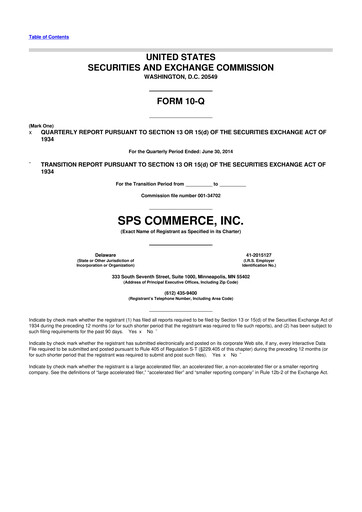 Thumbnail SPS Commerce
 10-Q Quarterly Report FY2014 