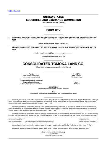Thumbnail CTO Realty Growth 10-Q Quarterly Report FY2014 