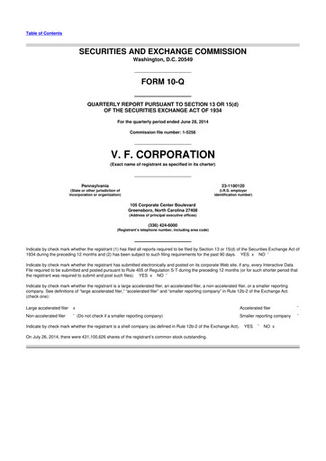 Thumbnail VF Corporation 10-Q Quarterly Report FY2014 