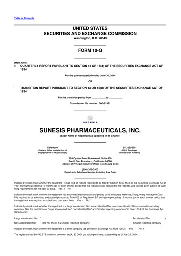 Vorschaubild Viracta Therapeutics 10-Q Quartalsbericht 2014 