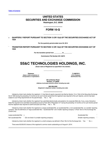 Thumbnail SS&C Technologies
 10-Q Quarterly Report FY2014 