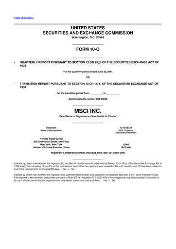 Thumbnail MSCI 10-Q Quarterly Report FY2014 