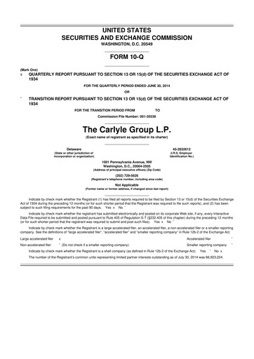 Thumbnail Carlyle Group 10-Q Quarterly Report FY2014 