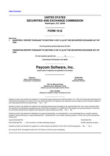 Thumbnail Paycom
 10-Q Quarterly Report FY2014 