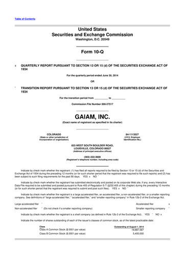 Thumbnail Gaia 10-Q Quarterly Report FY 