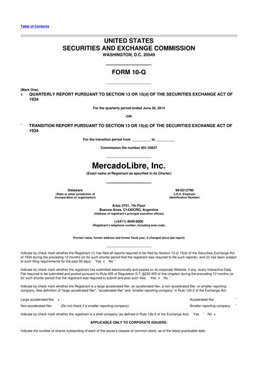 Vorschaubild MercadoLibre 10-Q Quartalsbericht 2014 