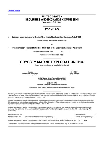 Thumbnail Odyssey Marine Exploration 10-Q Quarterly Report FY2014 