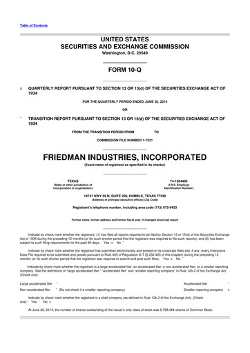 Vorschaubild Friedman Industries 10-Q Quartalsbericht 2015 