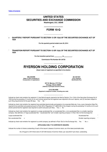 Thumbnail Ryerson 10-Q Quarterly Report FY2014 