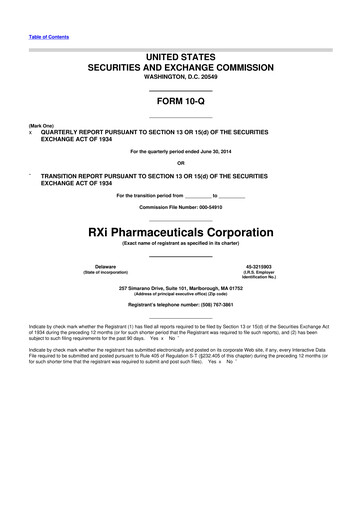 Vorschaubild Phio Pharmaceuticals 10-Q Quartalsbericht 2014 
