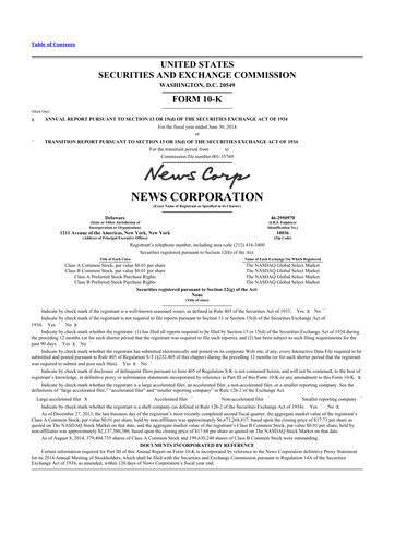 Thumbnail News Corp 10-K Annual Report 2014