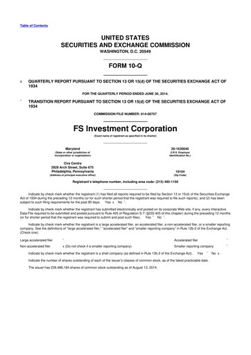 Thumbnail FS KKR Capital
 10-Q Quarterly Report FY 