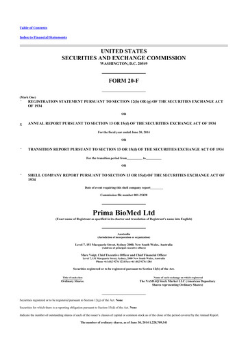 Miniature Immutep 20-F Rapport annuel 